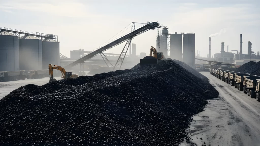 Stacked Calcined Petroleum Coke (CPC)
