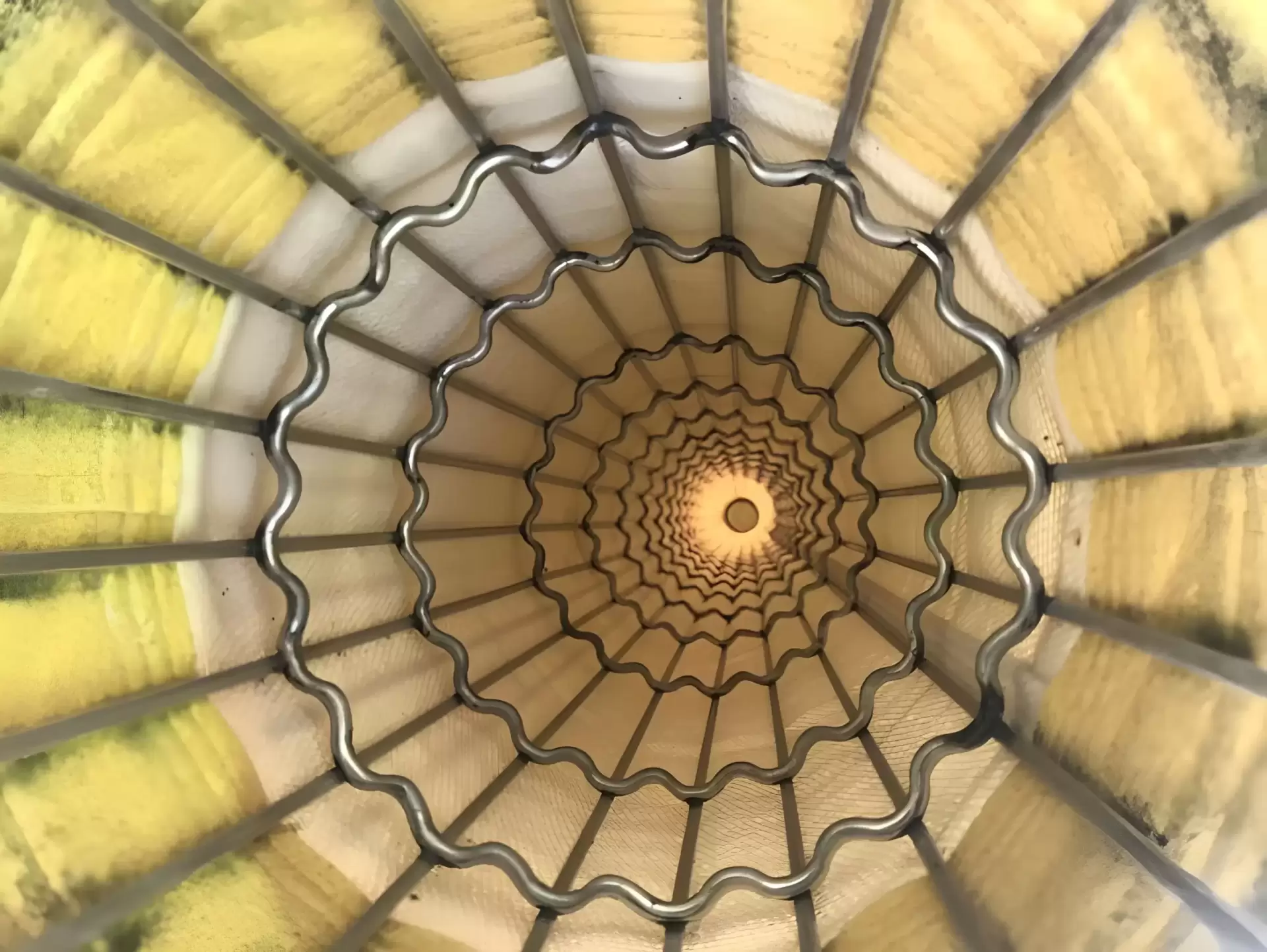 A view from inside the Baghouse Cage 