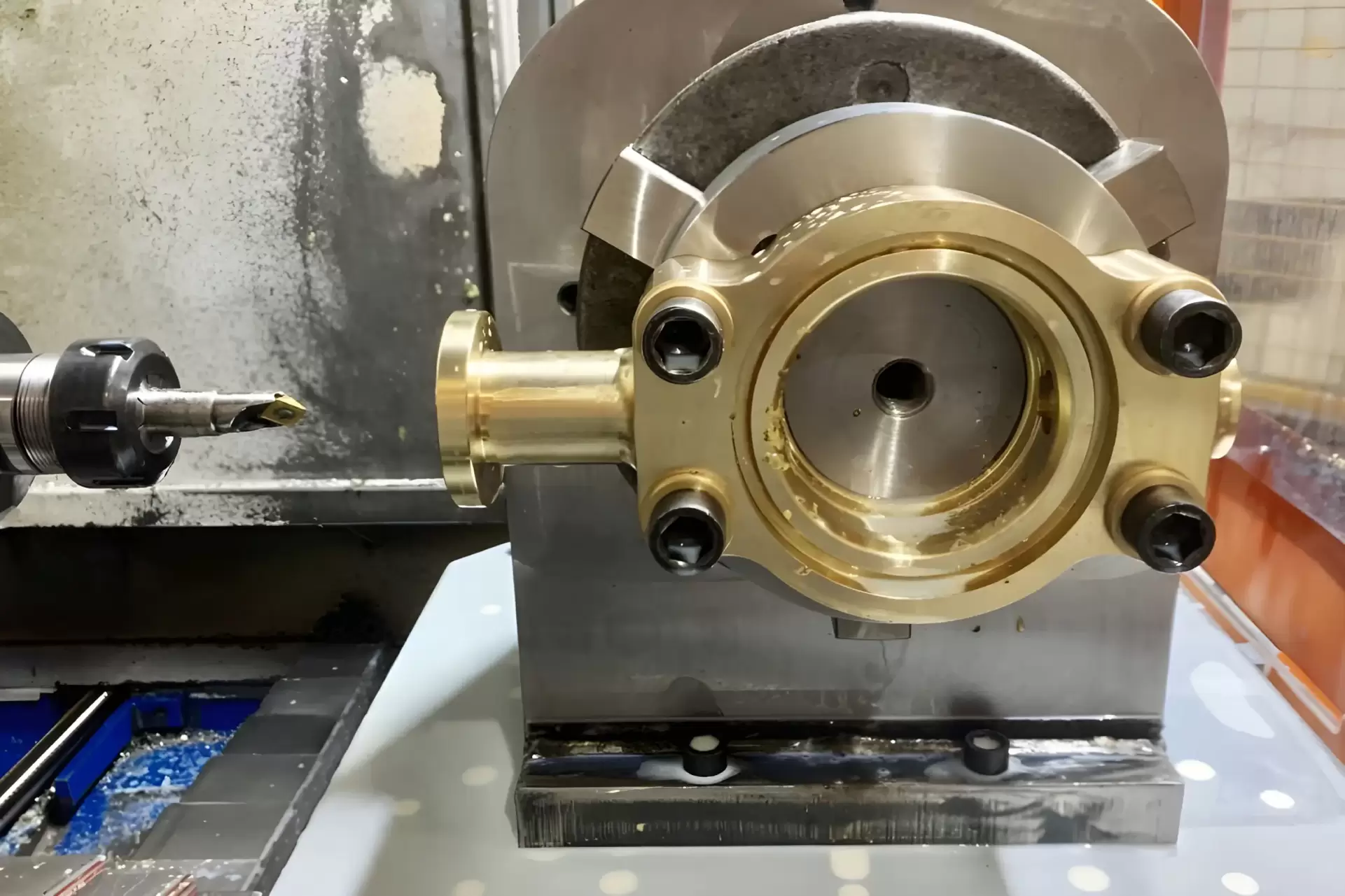 Drilling a butterfly valve
