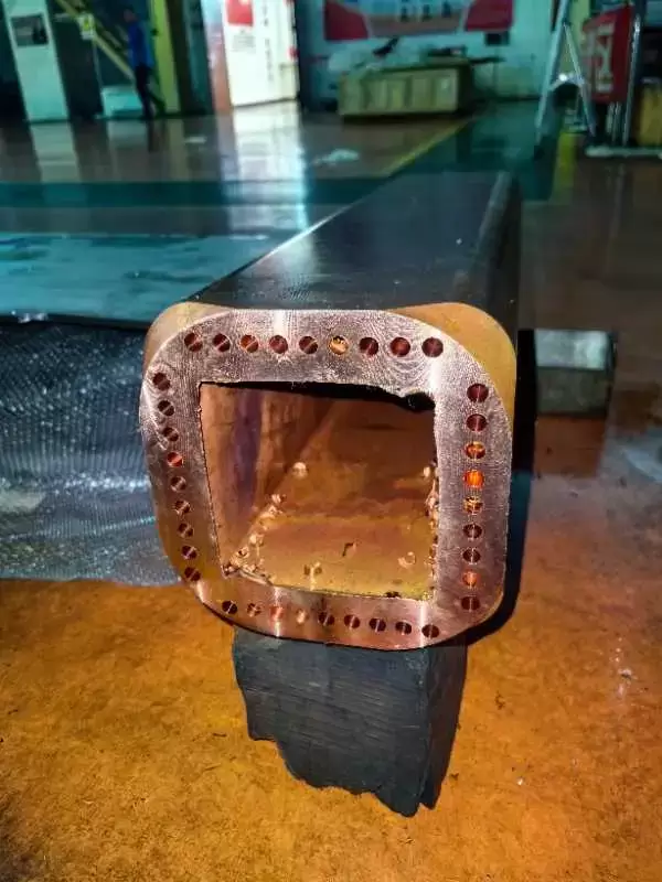 Close-up of a copper mold