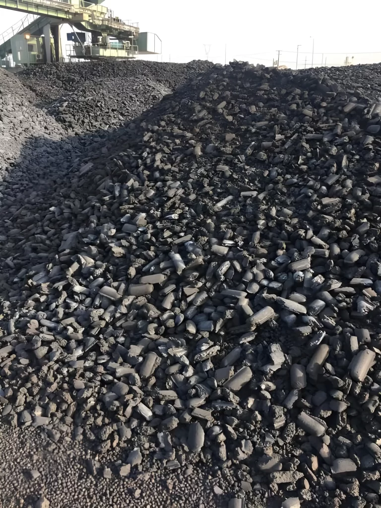 بریکت آهن اسفنجی (HBI) انباشته شده